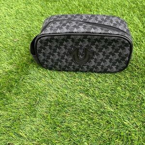 True Religion Men's Gray & Black Patterned Toiletry Case